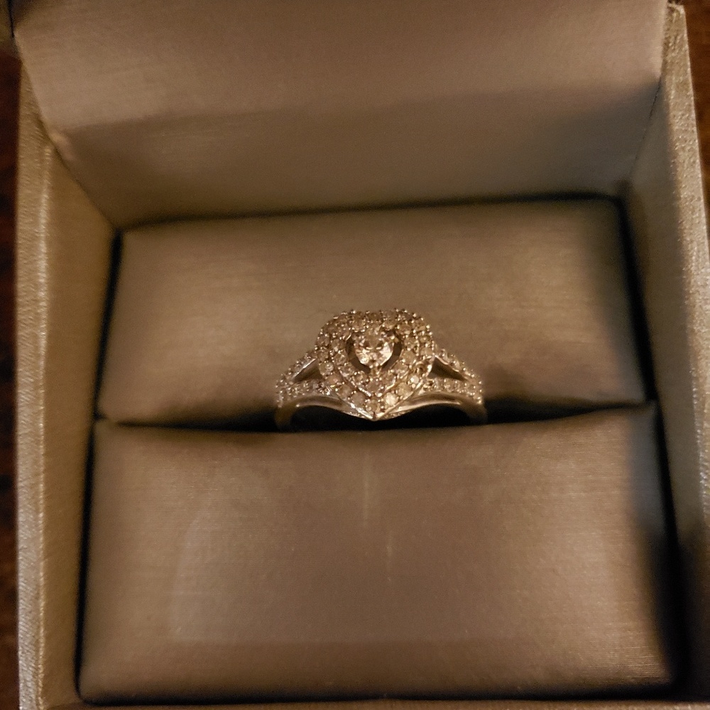 Beautiful heart shaped diamond ring